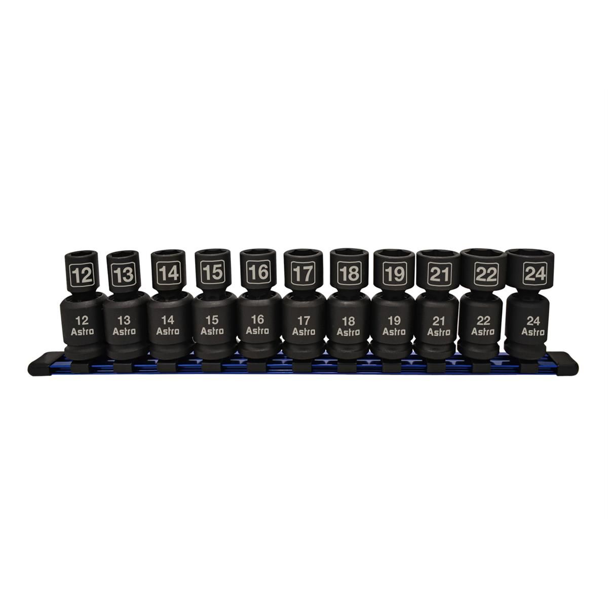 Astro Pneumatic 11pc 1/2" Dr Nano Pinless Universal Impact Sockets