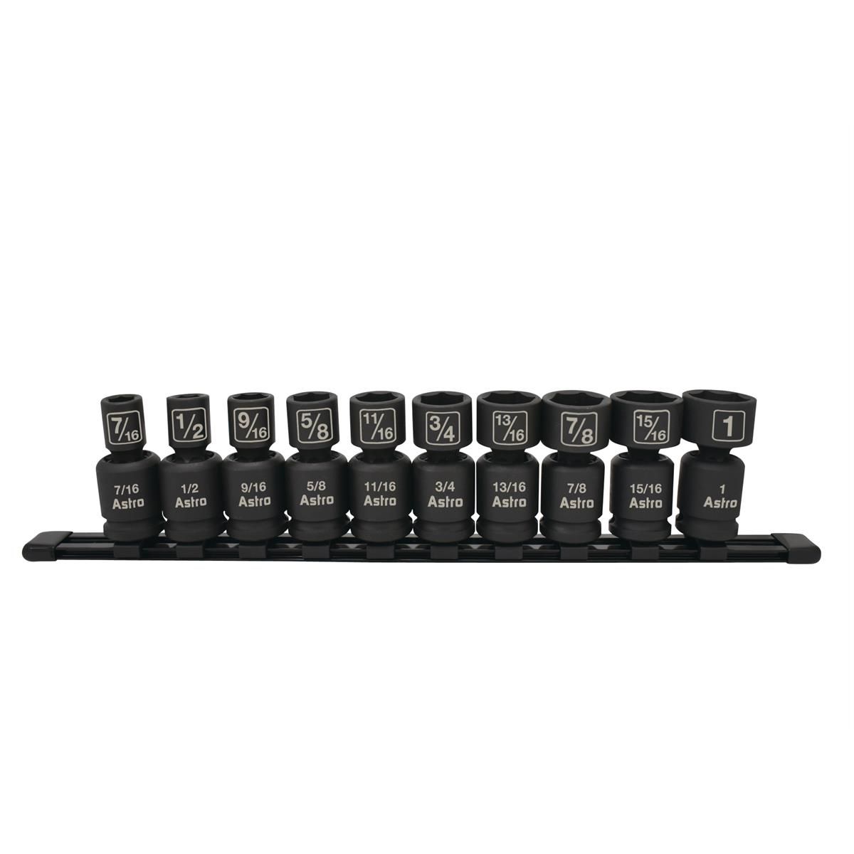 Astro Pneumatic 10pc 1/2" Drive Nano Pinless Universal Impact Sock