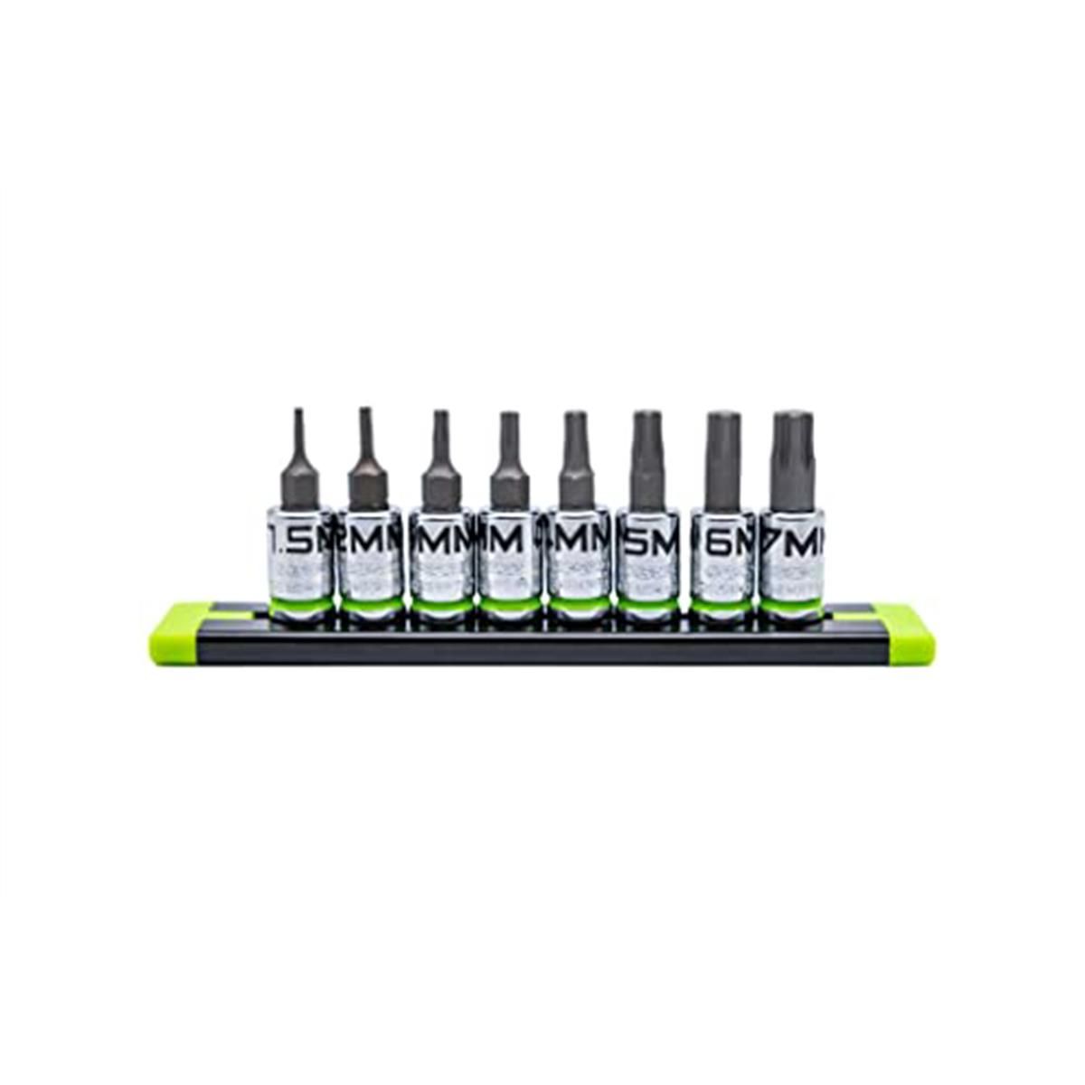 Grip Edge Tools 8-PC 1/4'' Dr Short Metric RPT Hex Driver Set
