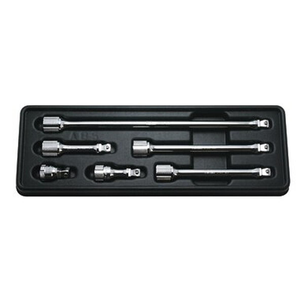 Ko-ken USA 3/8 Sq. Dr. Wobble-Fix Extension Bar set 32-250mm ABS Tray 6 pieces