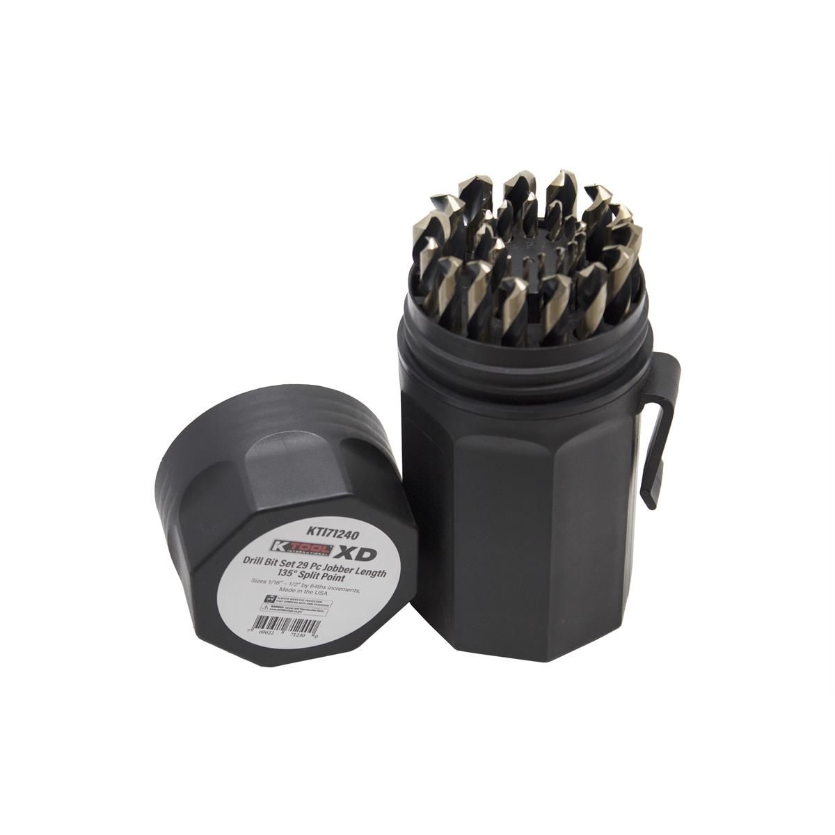 K Tool International Drill Bit Set 29 Pc Jobber Length 135 Degree Split Point