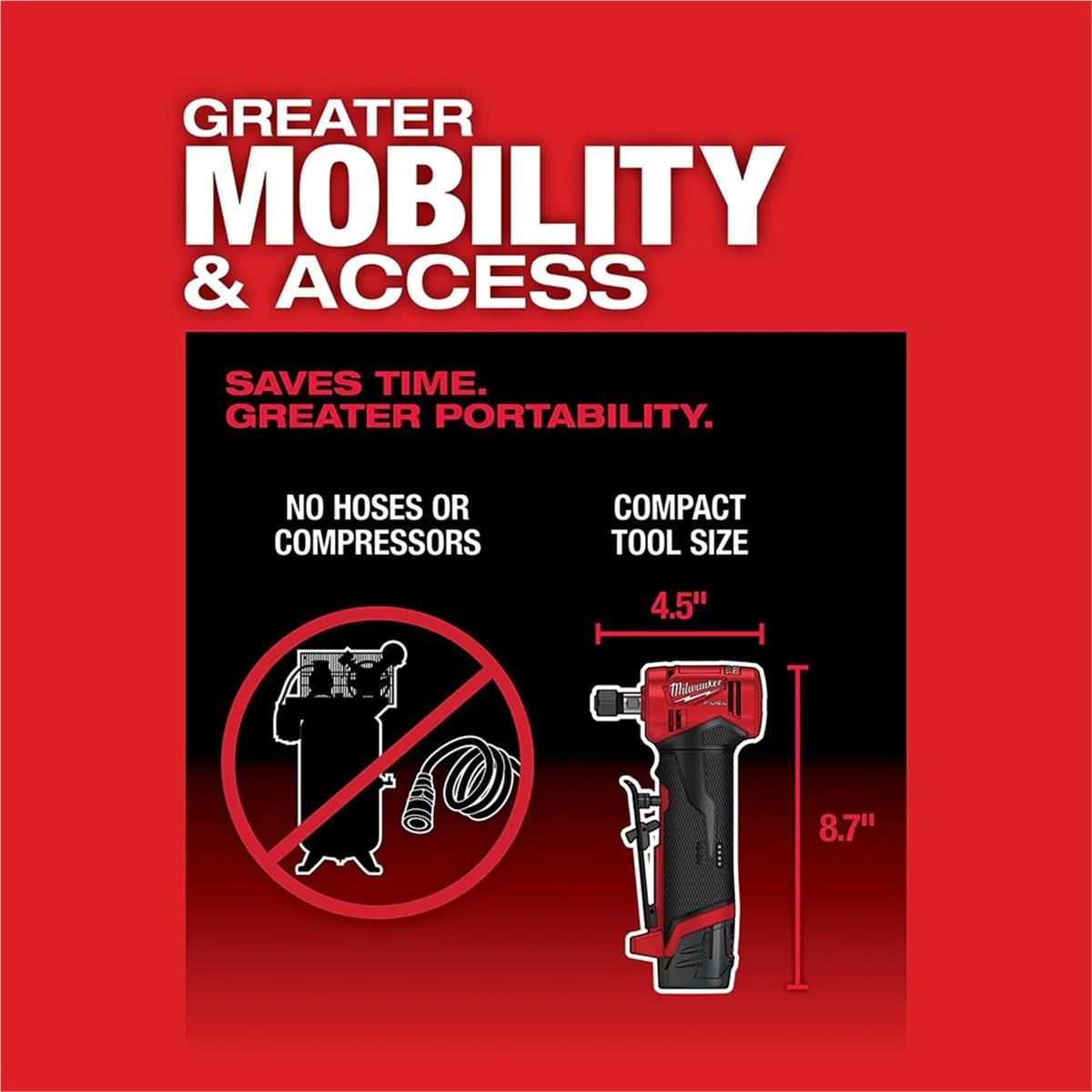 Milwaukee Tool M12 FUEL 1/4 Inch Right Angle Die Grinder (Bare Tool)