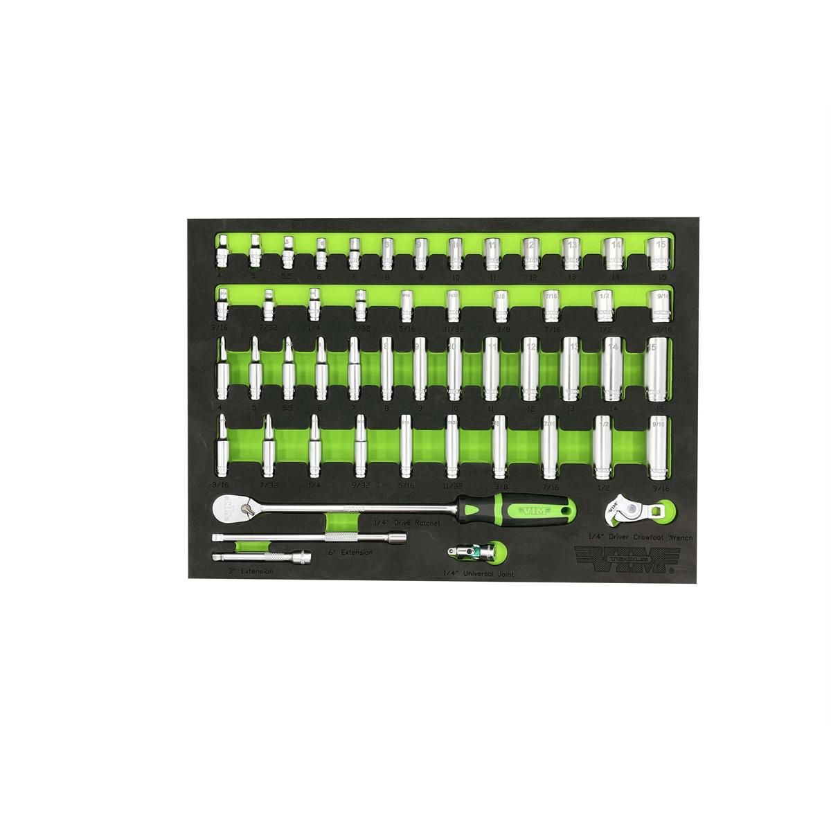 VIM Tools 51 Piece 1/4 Inch Drive Socket Master Set