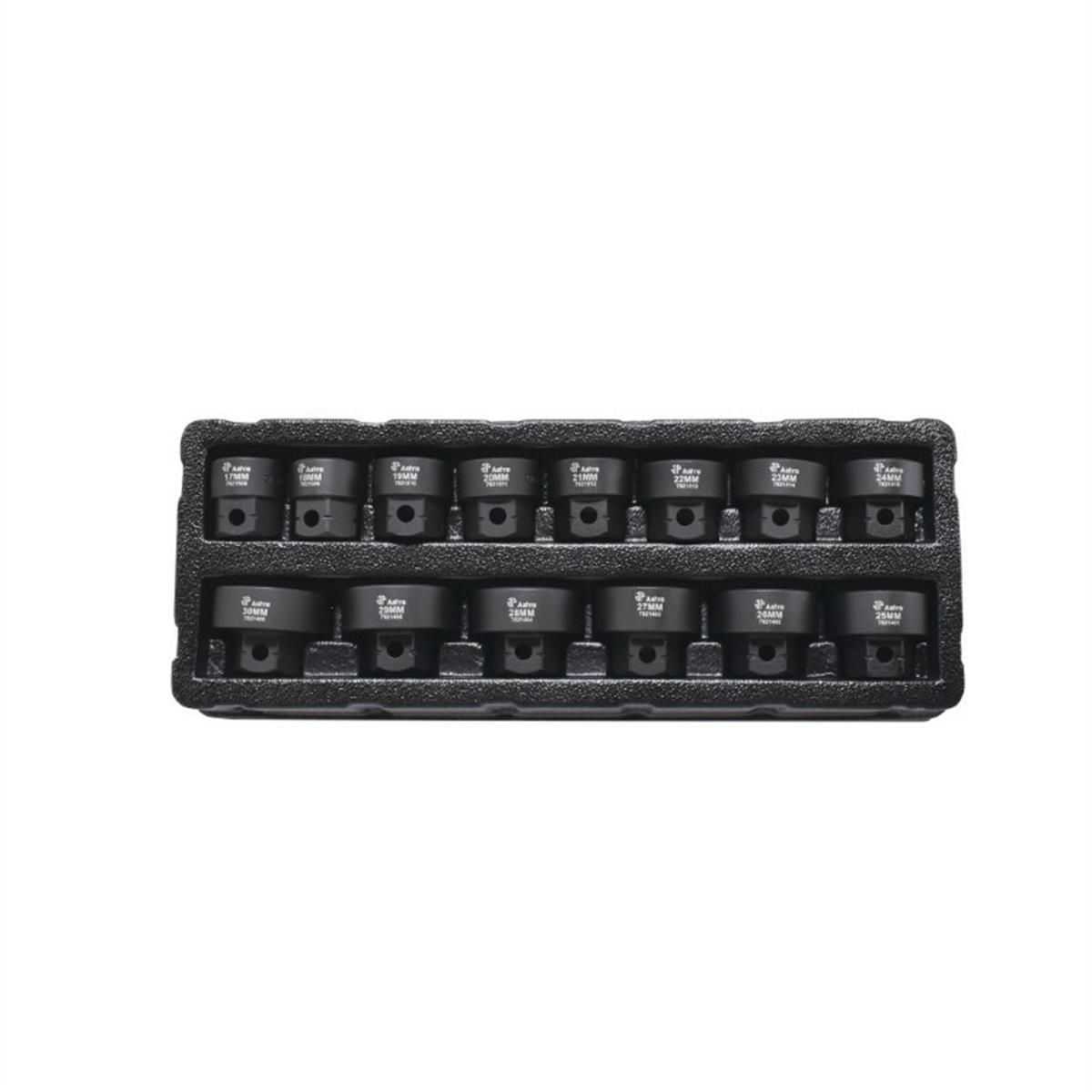 Astro Pneumatic 14 Piece 1/2 Inch Drive 17-30mm Low Profile Nano Impact Socket Set - No Skips