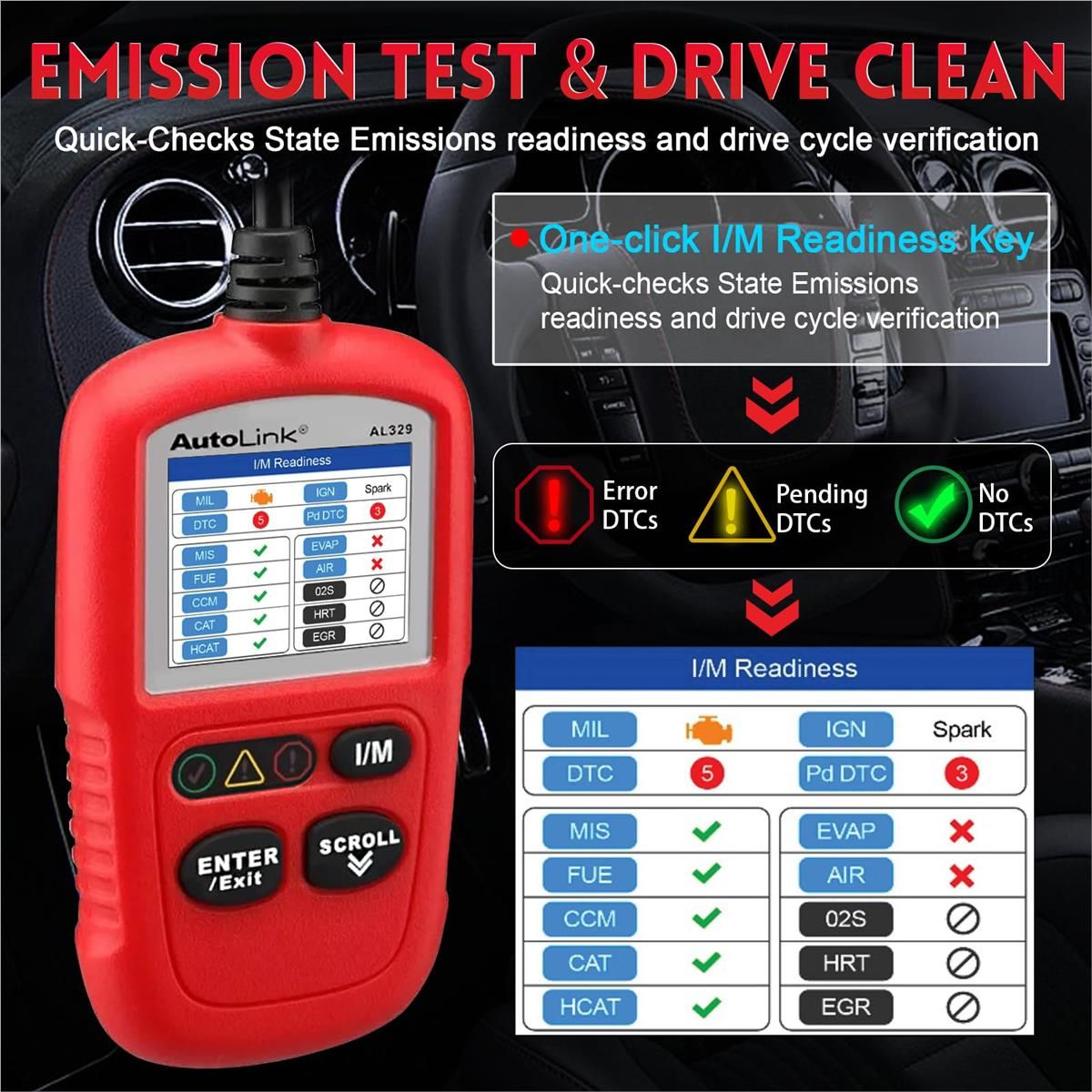 Autel AutoLINK AL329 : AL329 Easy-to-Use Handheld OBDII Code Reader