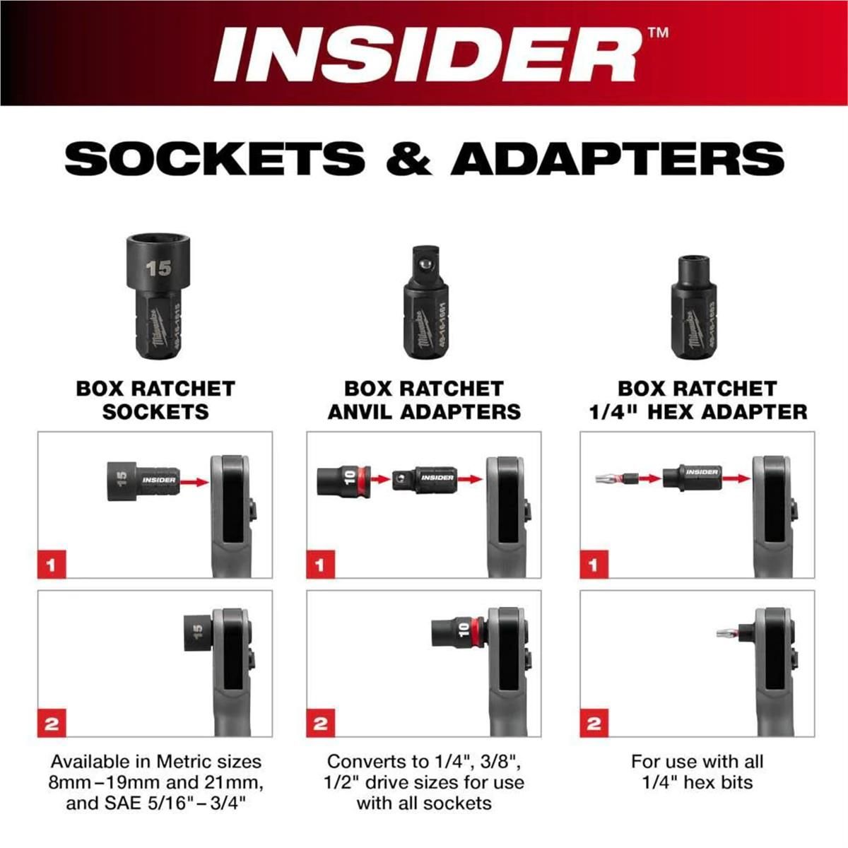 Milwaukee Tool M12 FUEL INSIDER Extended Reach Box Ratchet