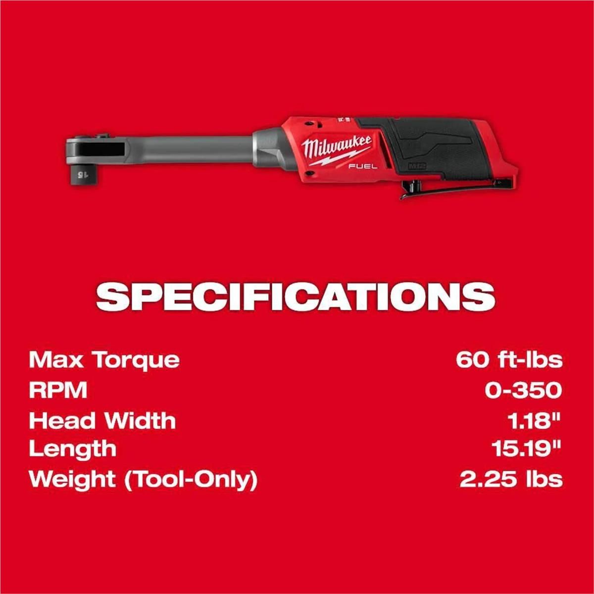 Milwaukee Tool M12 FUEL INSIDER Extended Reach Box Ratchet