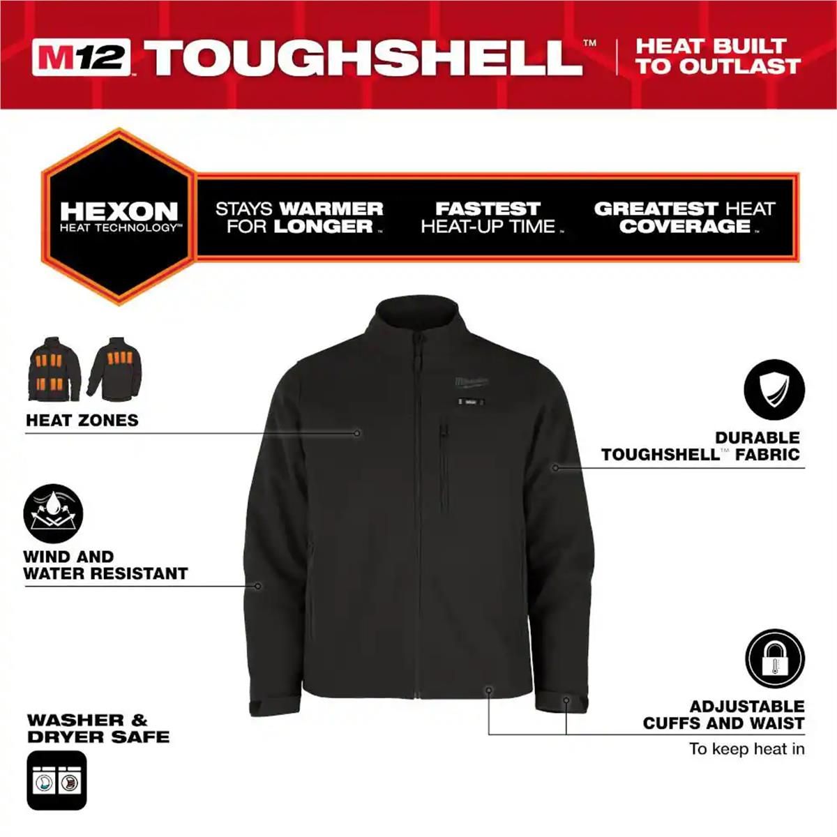 Milwaukee Tool M12 Heated TOUGHSHELL Jacket Kit, Black,